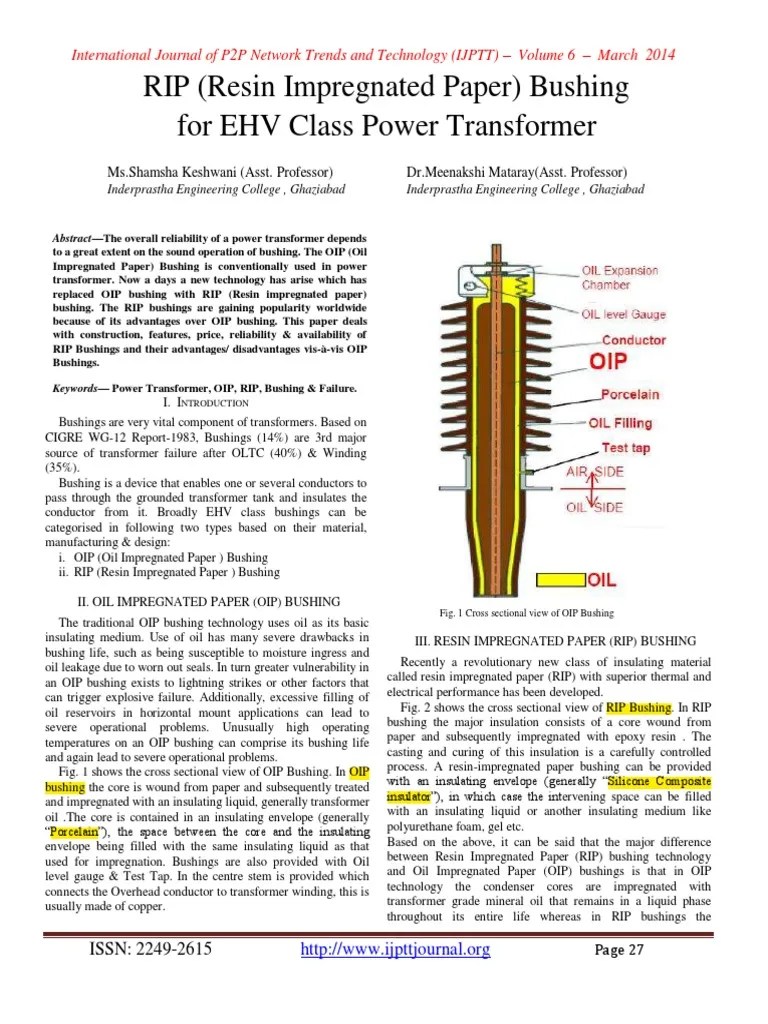 OIP and RIP Bushing PDF Insulator (Electricity) Transformer