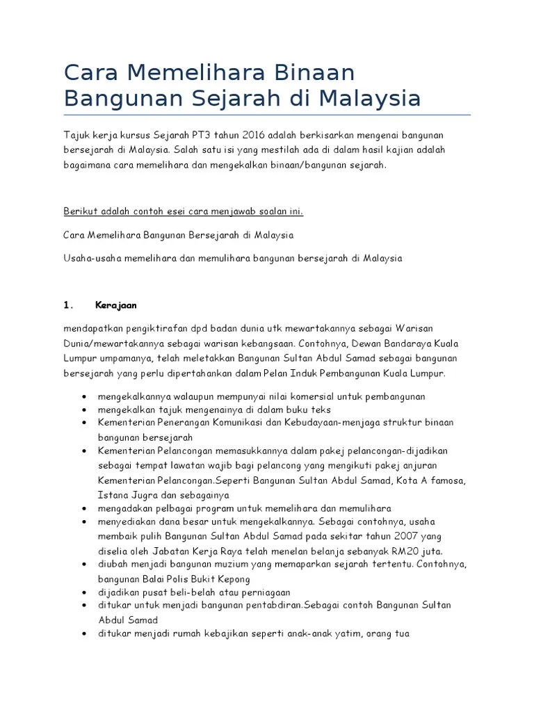 Langkah Langkah Memelihara Dan Memulihara Bangunan Bersejarah