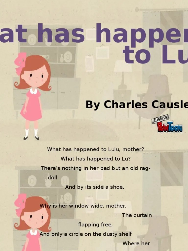 By Charles Causley What Has Happened To Lulu? PDF Poetry