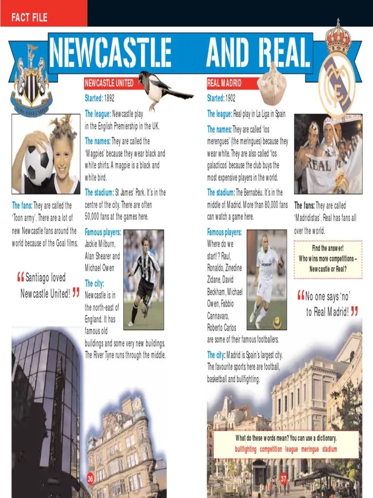 Newcastle and Real Fact File PDF