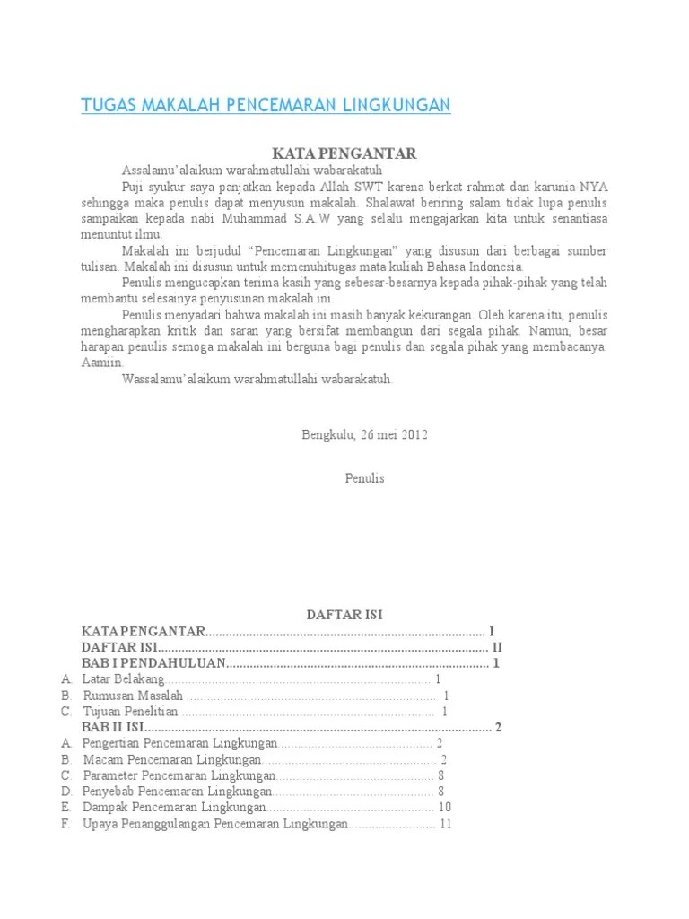 20 Makalah Pencemaran Lingkungan Dalam Bahasa Inggris