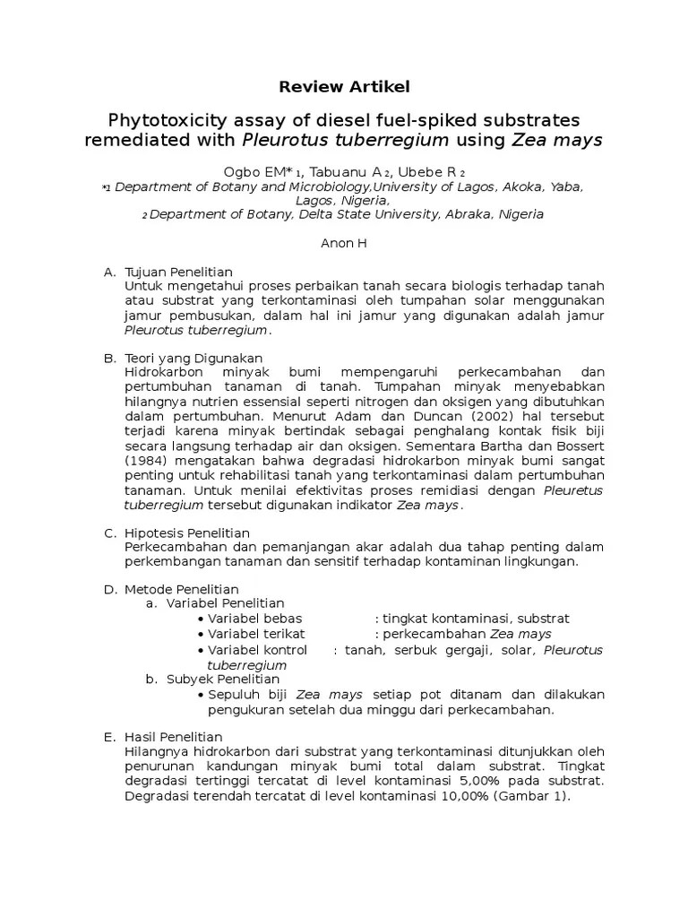 Contoh Review Artikel Ilmiah