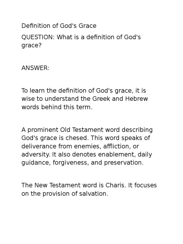 Definition of Gods Grace Grace In Christianity Divine Grace