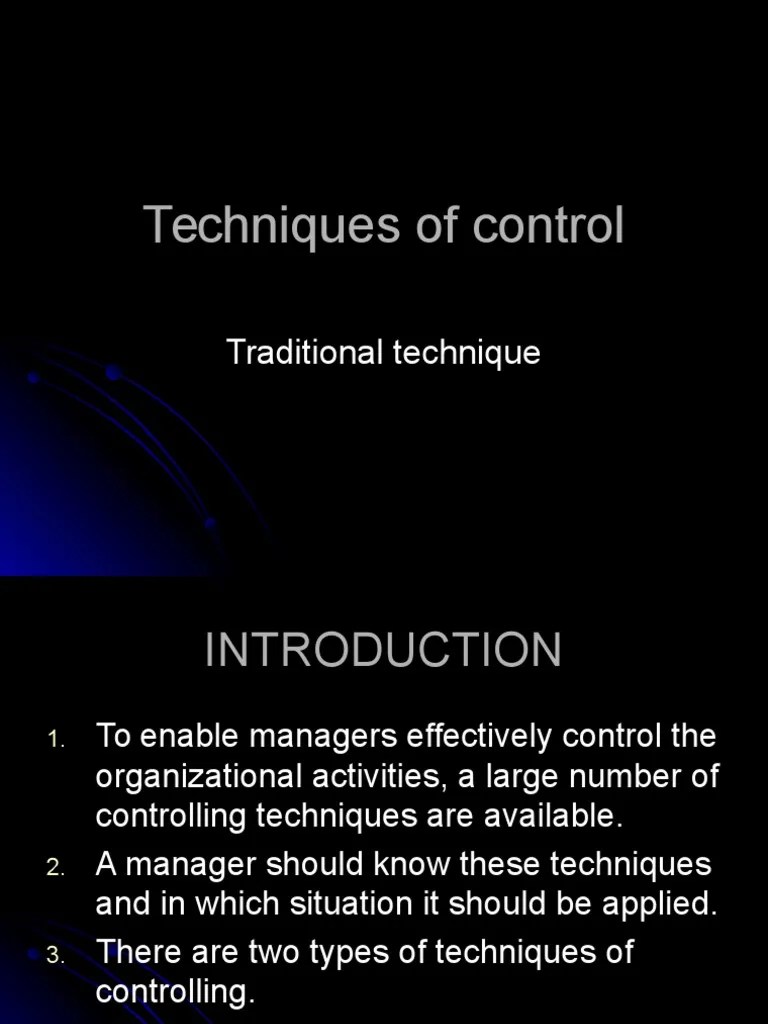 Techniques of Control PDF Marketing Market (Economics)