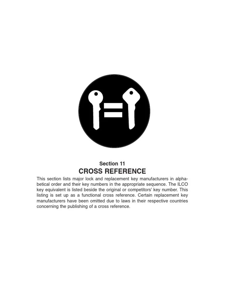 Key Blank Directory 12 Cross Reference Sec 10 | Sports