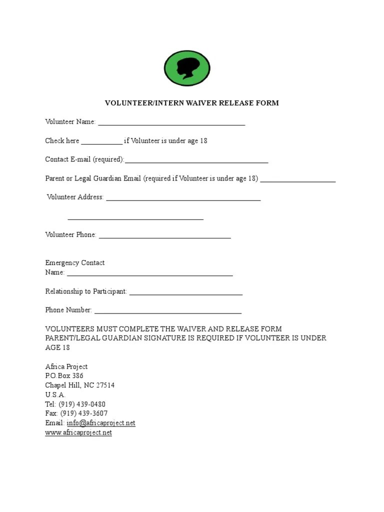 internvolunteer waiver form Indemnity Civil Law (Legal System)