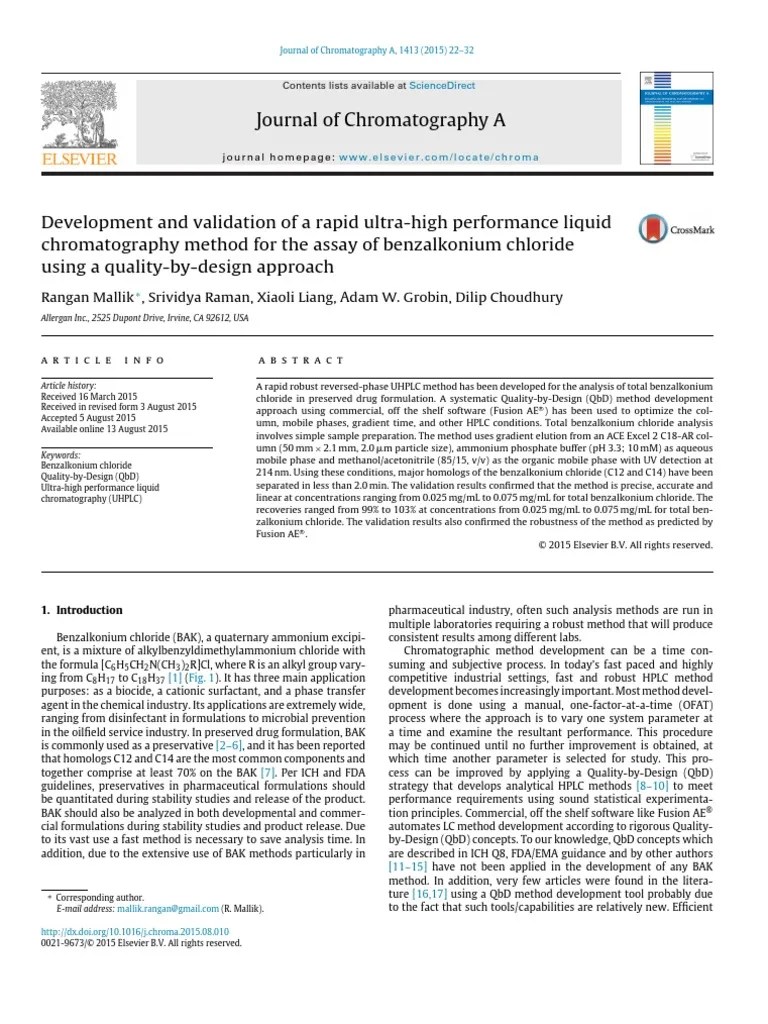 Journal of Chromatography A Rangan Mallik, Srividya Raman, Xiaoli