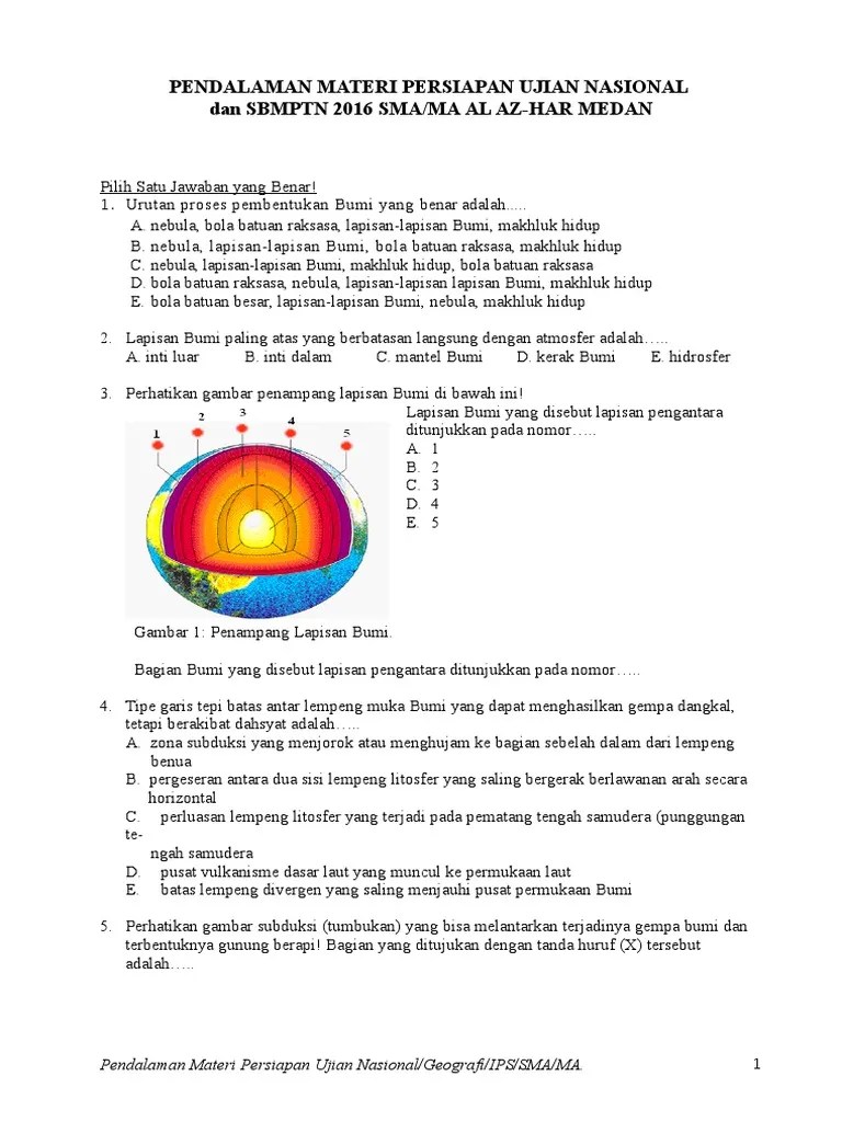 Soal Bimbel Litosfer | PDF