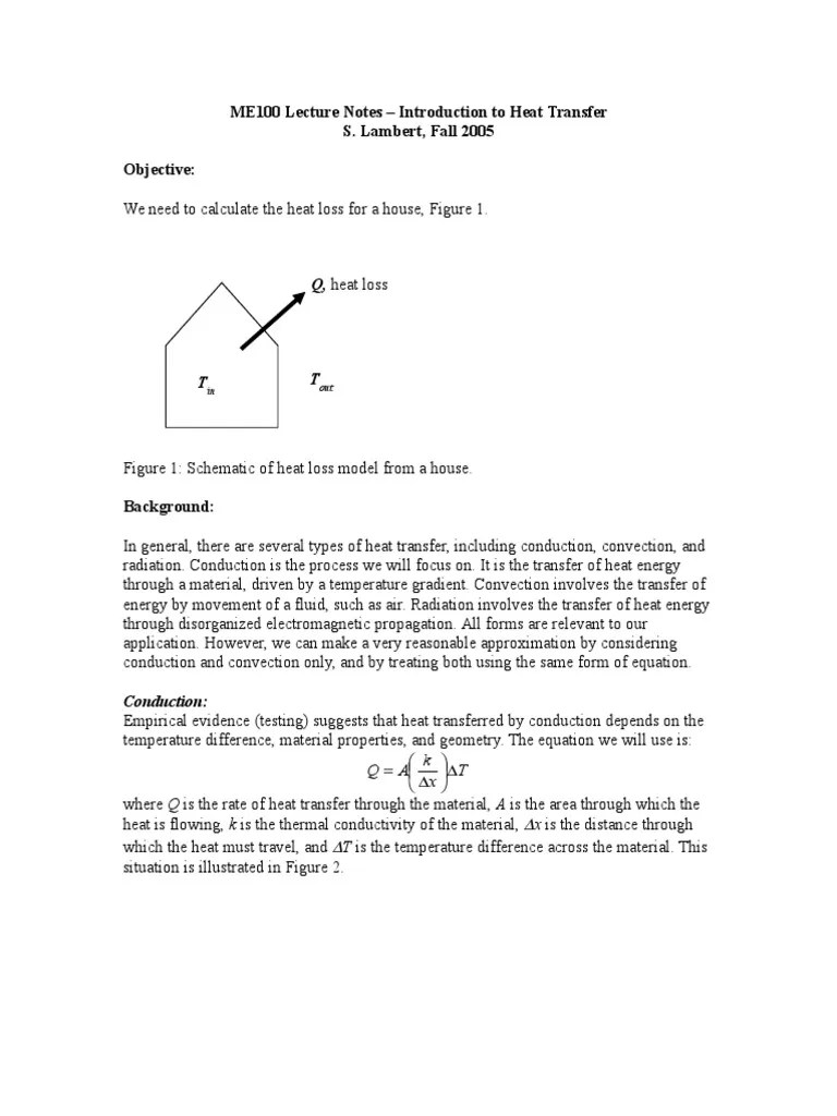 ME100 Heat Transfer Lecture Notes 1 R1 Thermal Conduction Heat Transfer