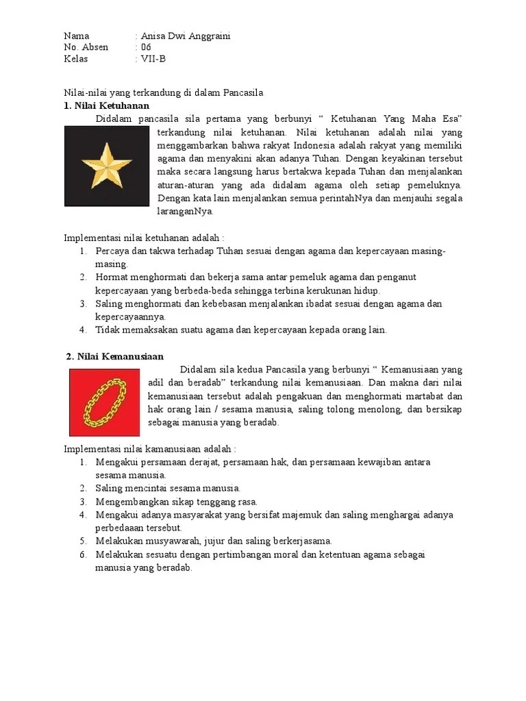 Nilai-Nilai Pancasila | PDF