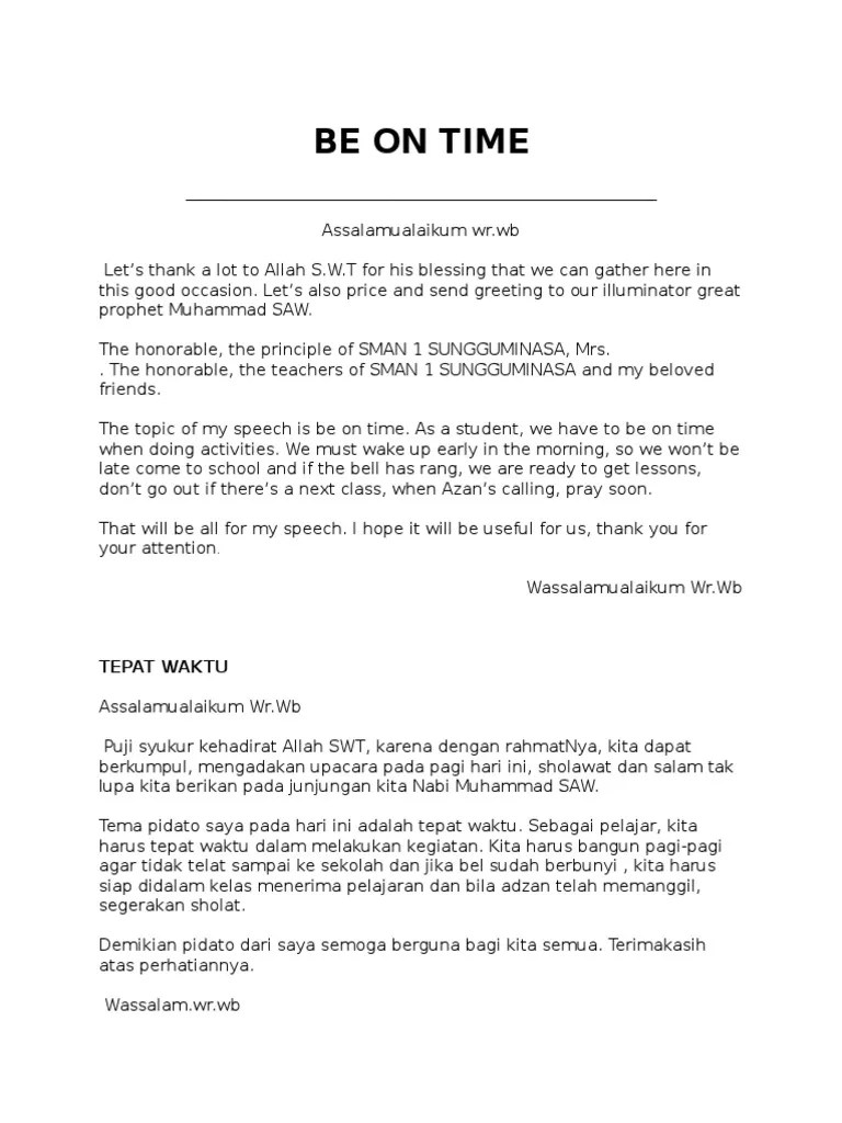 Contoh Pidato Singkat Tentang Agama Islam Dalam Bahasa Inggris