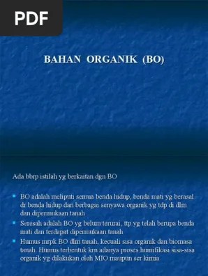Bahan Organik (Bo) - 8 | PDF