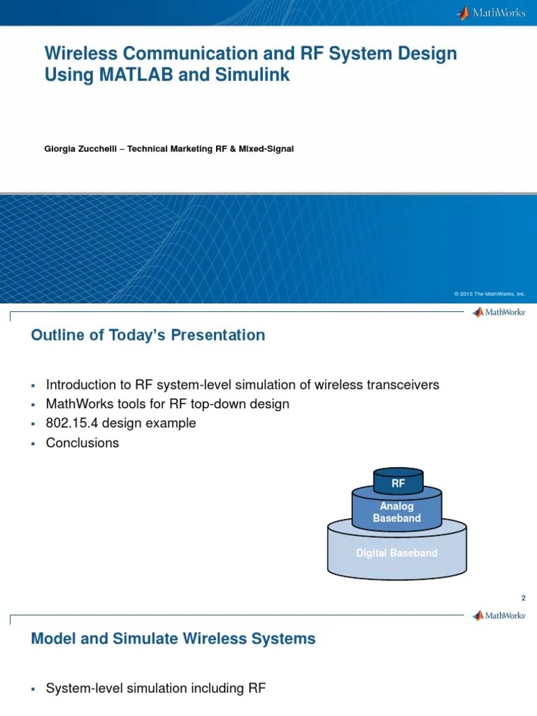 Wireless Communication and RF System Design Using Matlab and Simulink