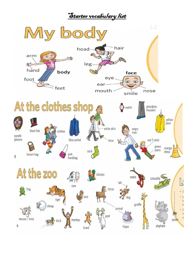 Starter Word List PDF