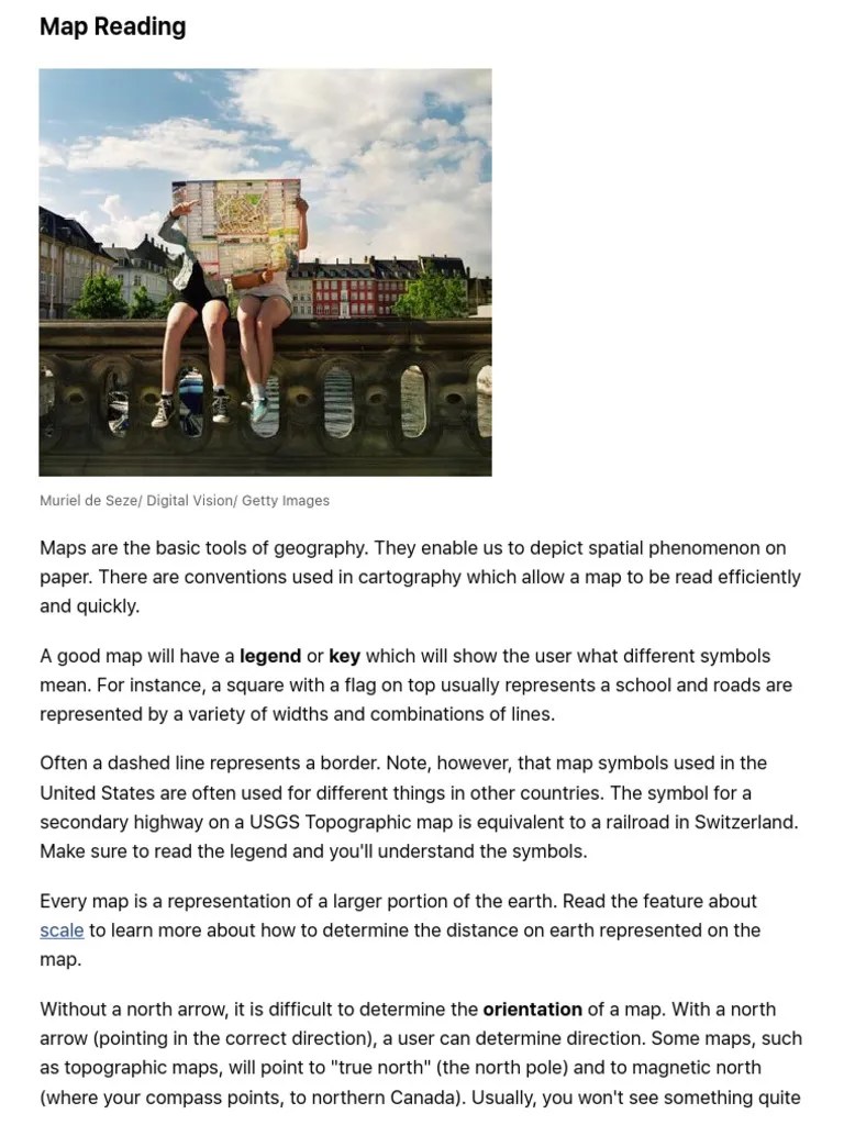 Map Reading For Beginners Basics of Map Reading for Beginners Map Cartography