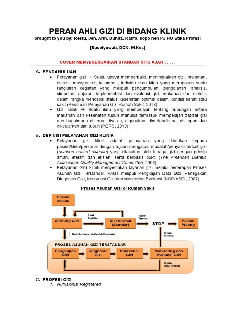 Peran Ahli Gizi Di Bidang Klinik