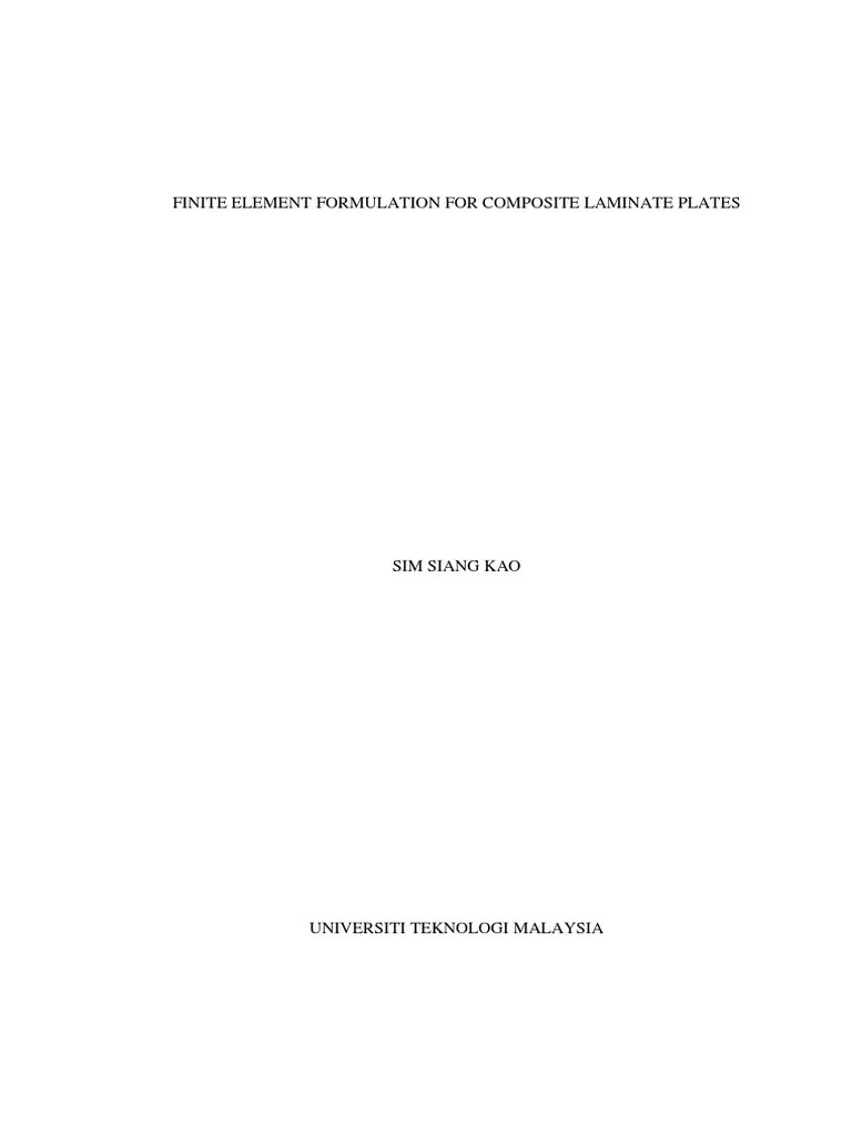 FEM Composite Laminate MATLAB PDF Composite Material Finite