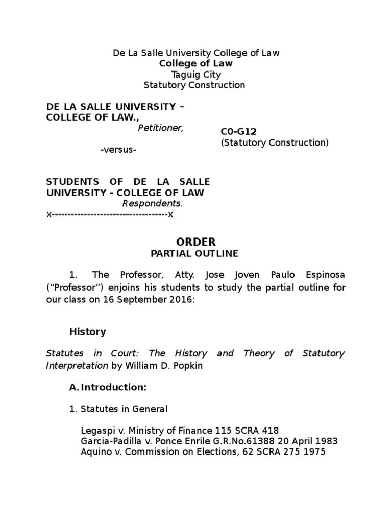 An Overview of Statutory Construction History, Interpretation