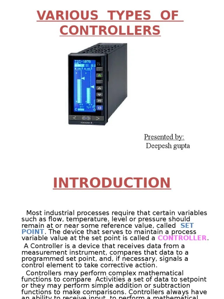 Various Types of Controller Systems Theory Systems Science