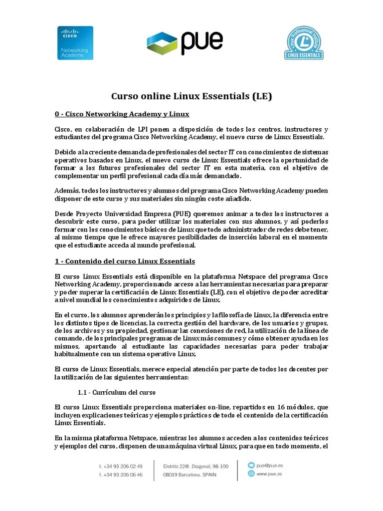 Cisco Linux Essentials Computing Technology