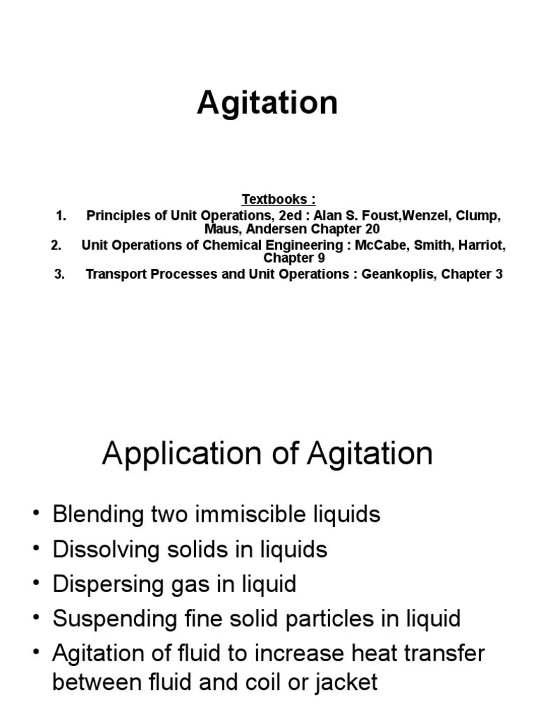 Agitation Fluid Dynamics Mechanical Engineering