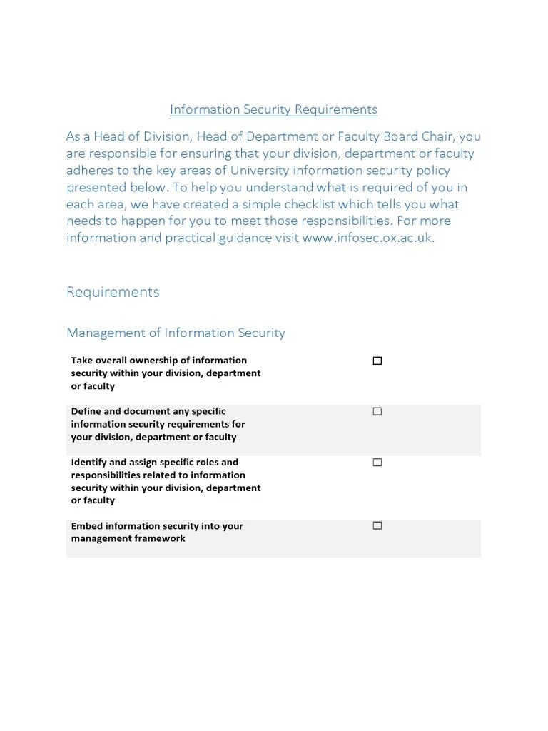 Information Security Requirements Checklist.pdf Information Security