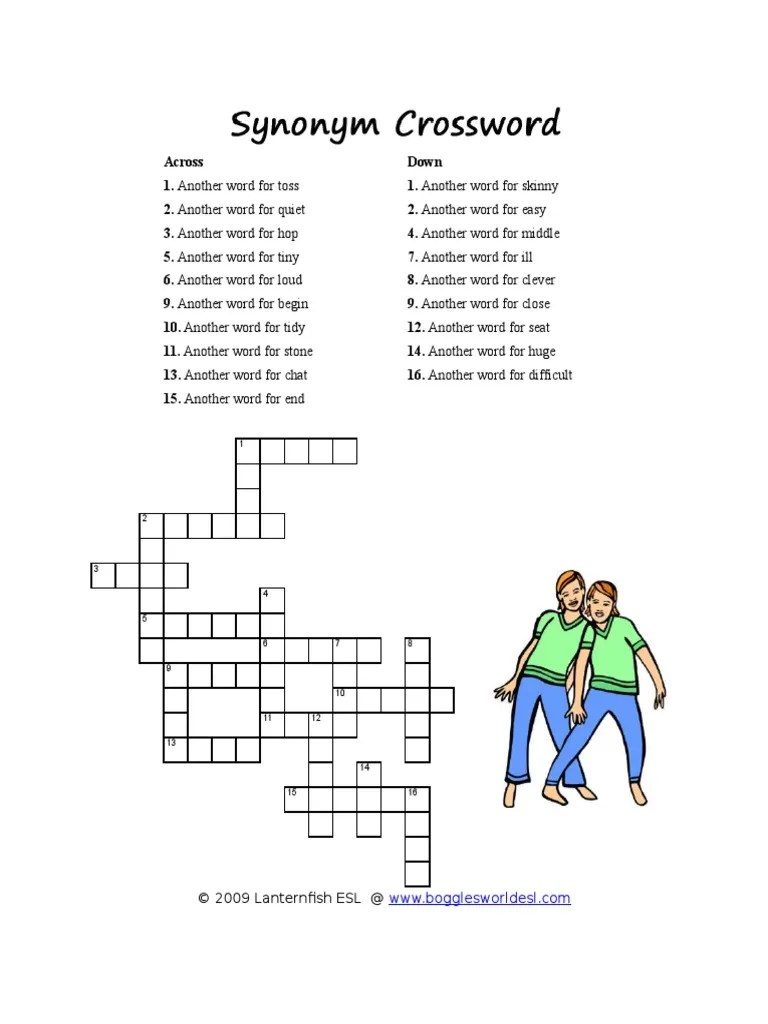 Synonym Crossword 1 PDF