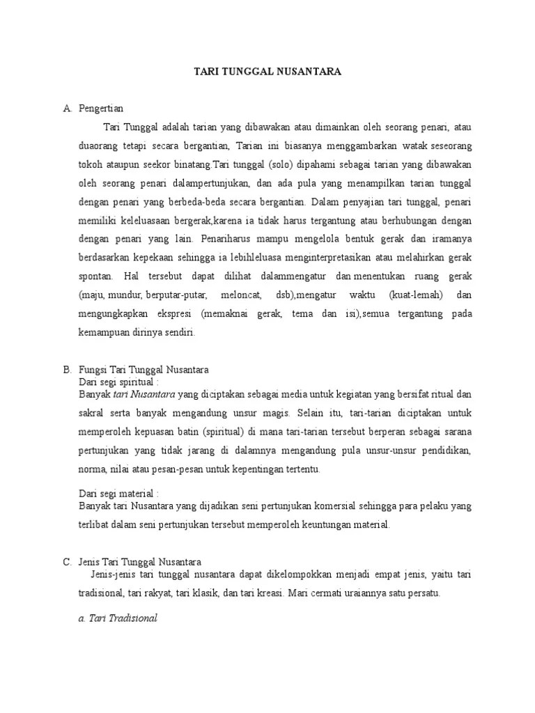 Tari Tunggal Nusantara | PDF