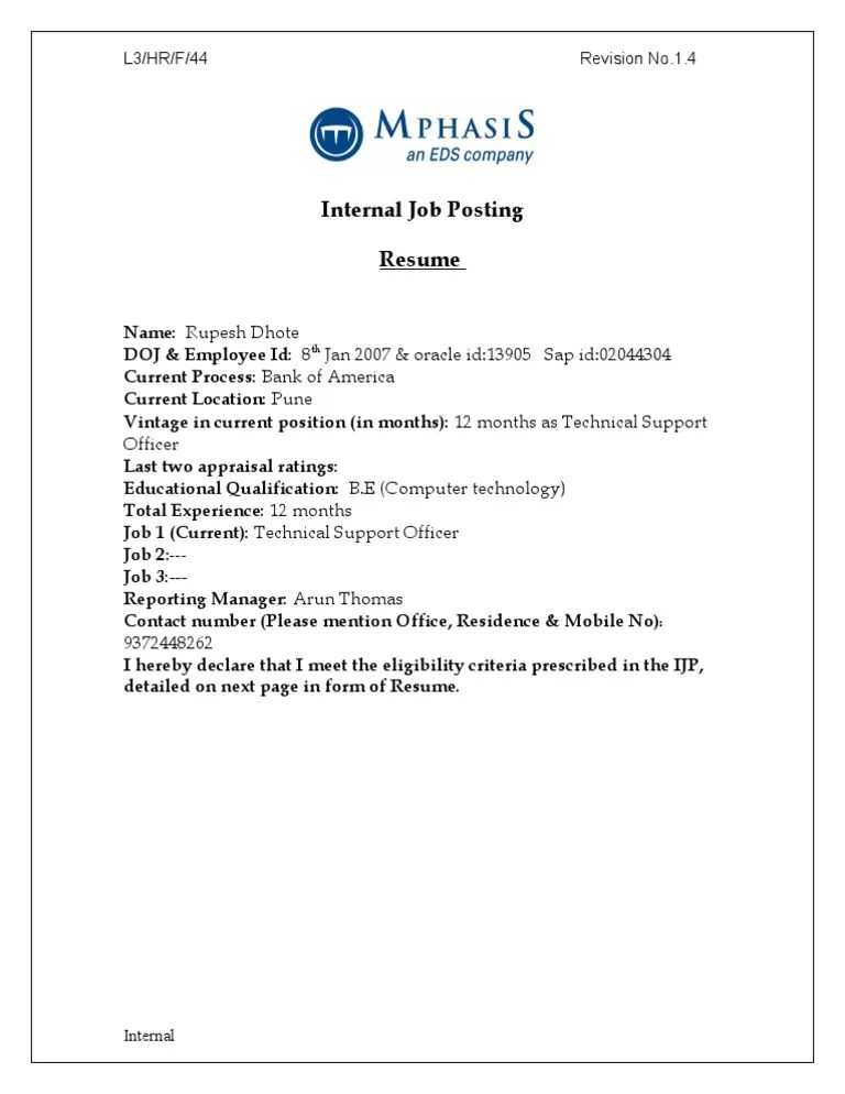 Internal Job Posting Resume Format (3)