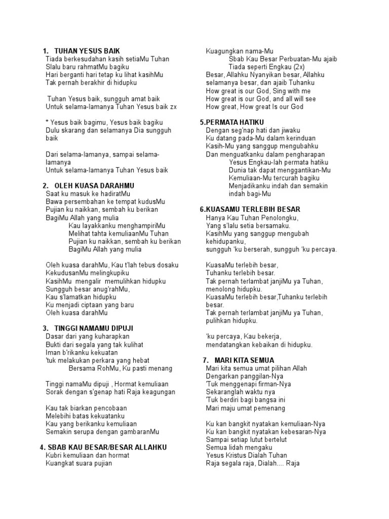 Daftar Lagu Pujian Ibadah Raya – Beinyu.com