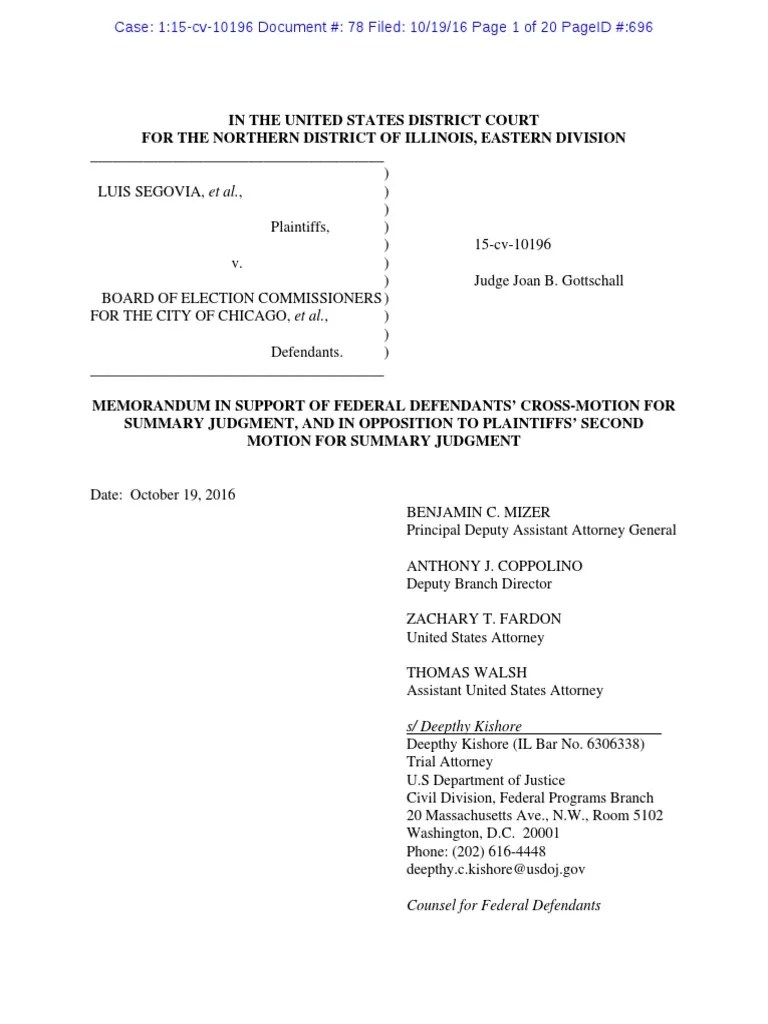 Cross Motion for Summary Judgment and Opposition to Plaintiffs Second