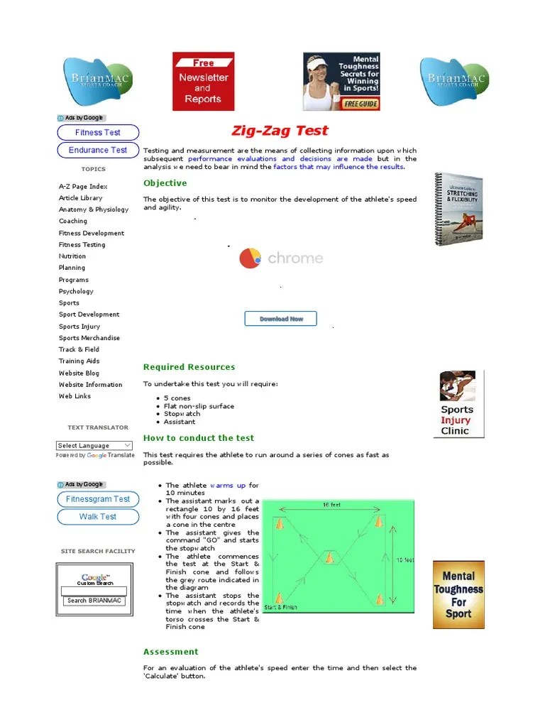 Zigzag Test Training Track And Field Websites