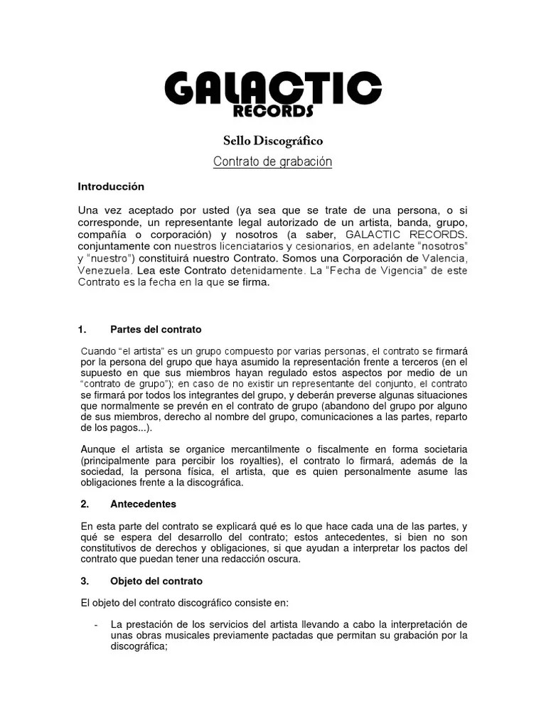 Contrato de Grabacion PDF