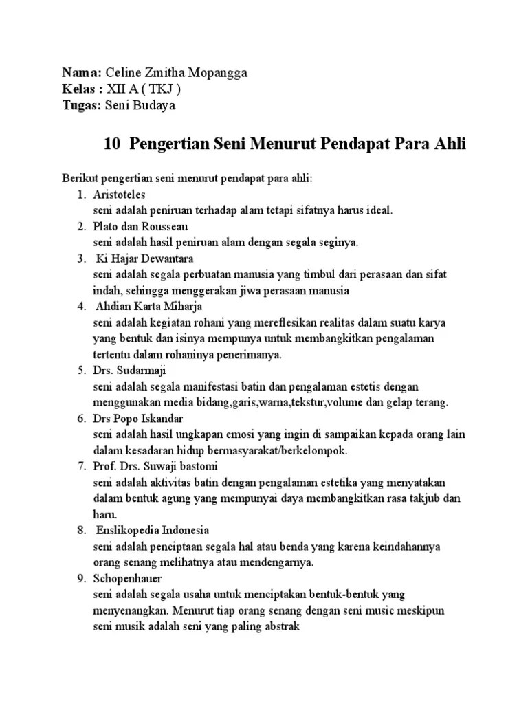 Pengertian Seni Dan Budaya Menurut Para Ahli – Belajar