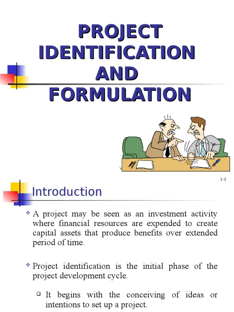 Project Identification and Formulation Moving Average Forecasting