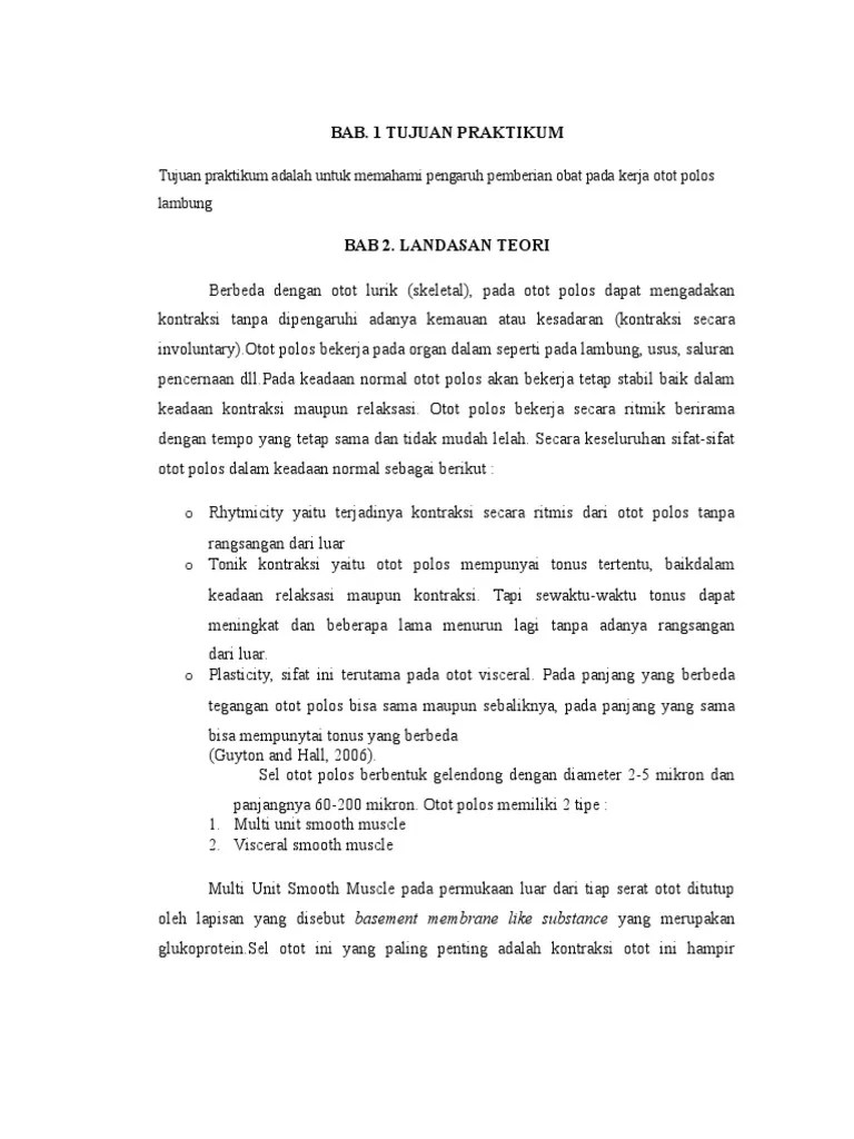 Laporan Kontraksi Otot Polos | PDF