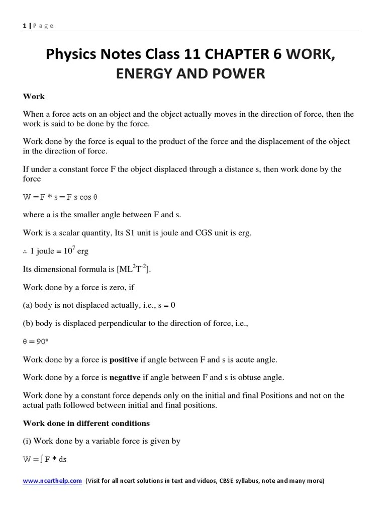Physics Notes Class 11 Chapter 6 Work, Energy and Power Collision
