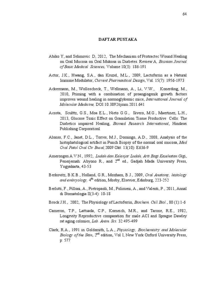 DAFTAR PUSTAKA. Thesis PDF | PDF | Angiogenesis | Wound Healing