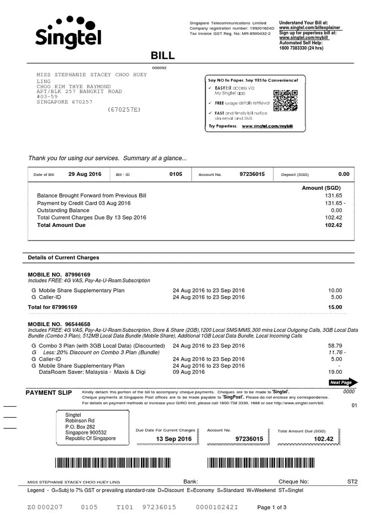 Proof of Billing.pdf Roaming Short Message Service