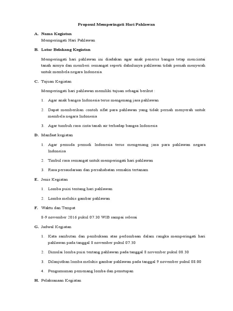 Proposal Memperingati Hari Pahlawan | PDF