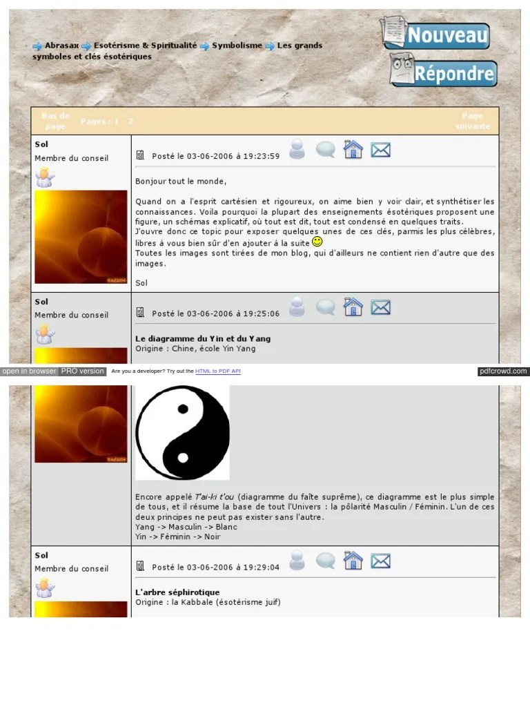 Abrasax Alloforum Com Grands Symboles Cles Esoteriques t3439 | PDF |  Symboles | Yin et yang