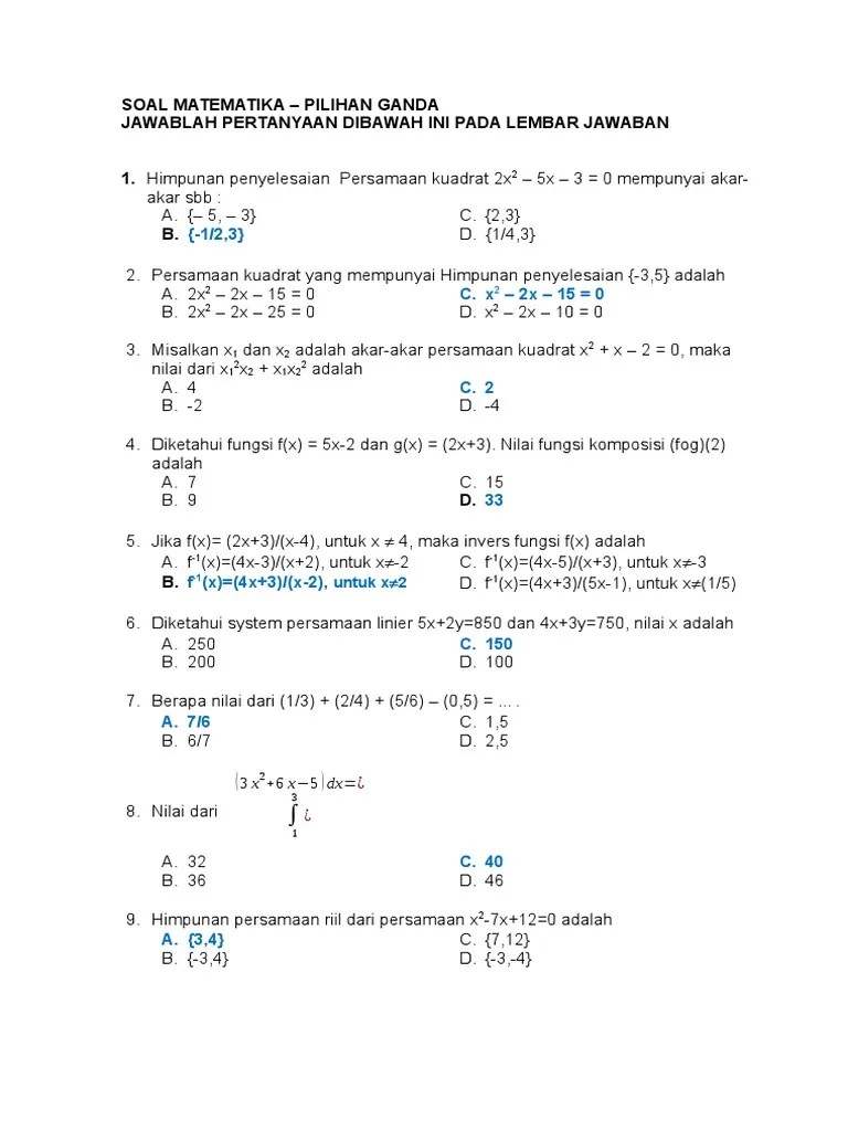 Test Matematika | PDF