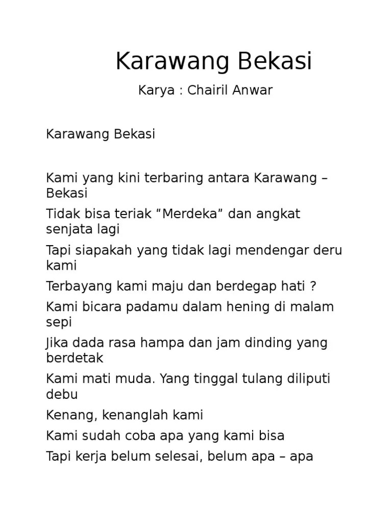 Puisi Karawang Bekasi | PDF