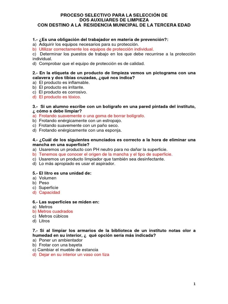 2014.RESPUESTAS EXAMEN LIMPIEZA (1).pdf Detergente Gobierno local