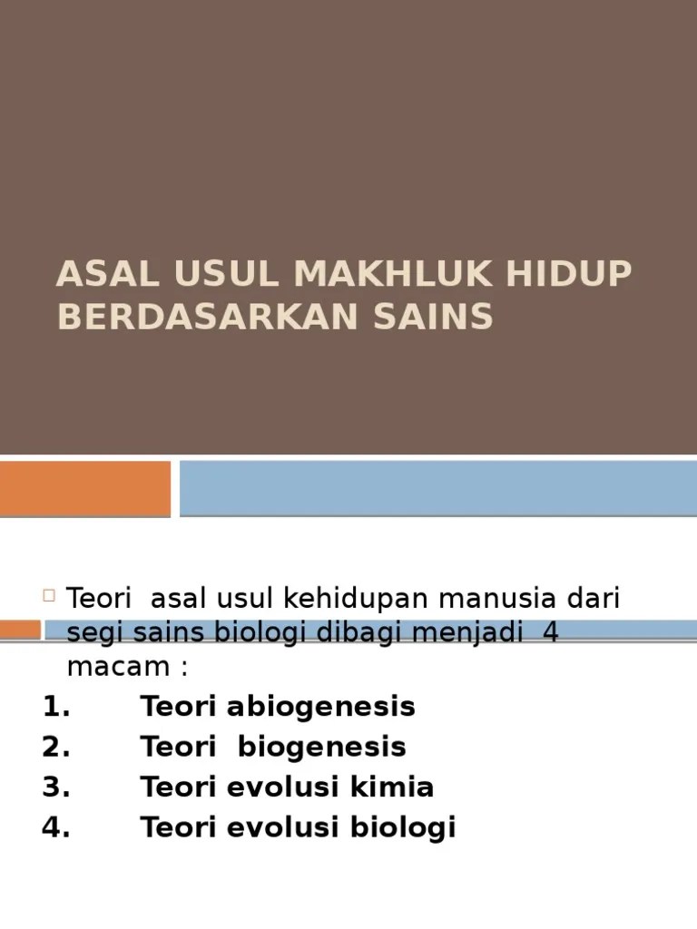Asal Usul Makhluk Hidup Berdasarkan Sains | PDF