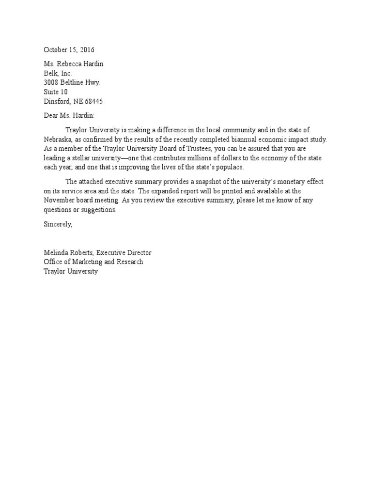 Example Mail Merge Board Of Directors Corporations