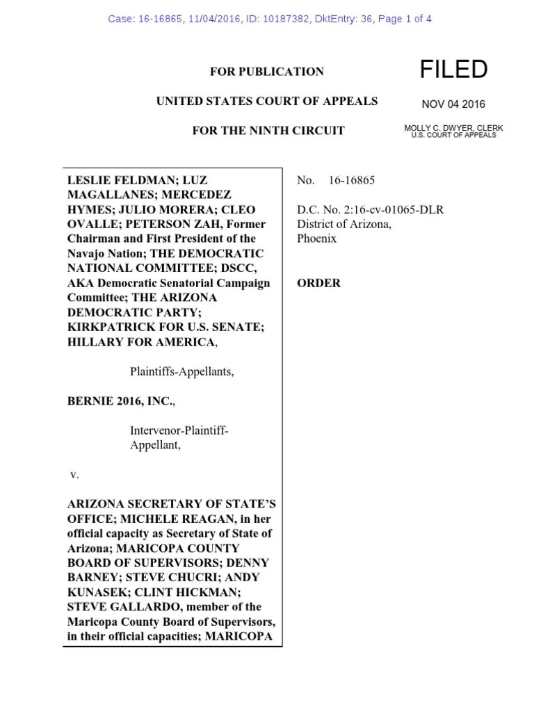 Filed No. 1616865 D.C. No. 216cv01065DLR District of Arizona