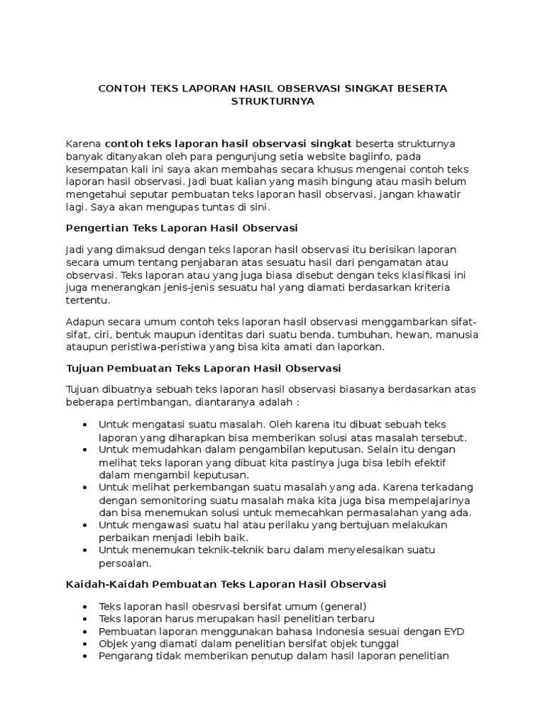 Contoh Teks Lho Dan Strukturnya - Mosaicone