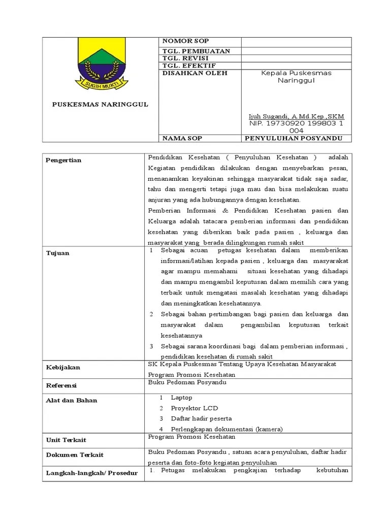 Sop Penyuluhan Posyandu | PDF