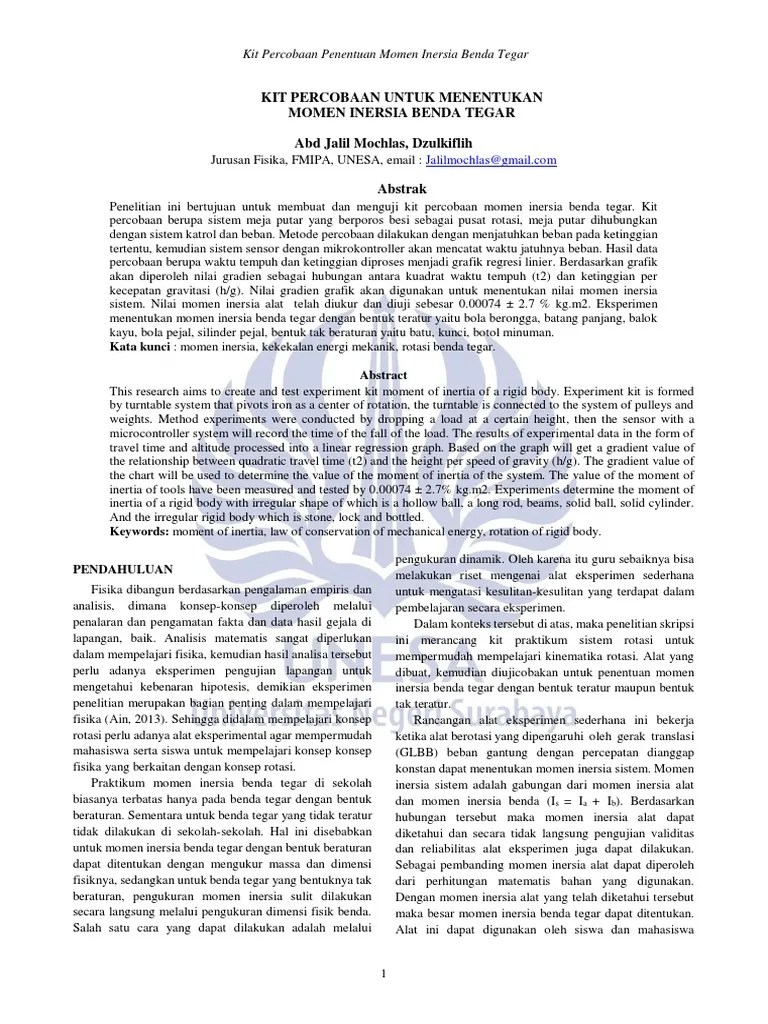 Jurnal Momen Inersia